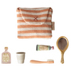 Coral Stripe Mouse Toothbrush Set