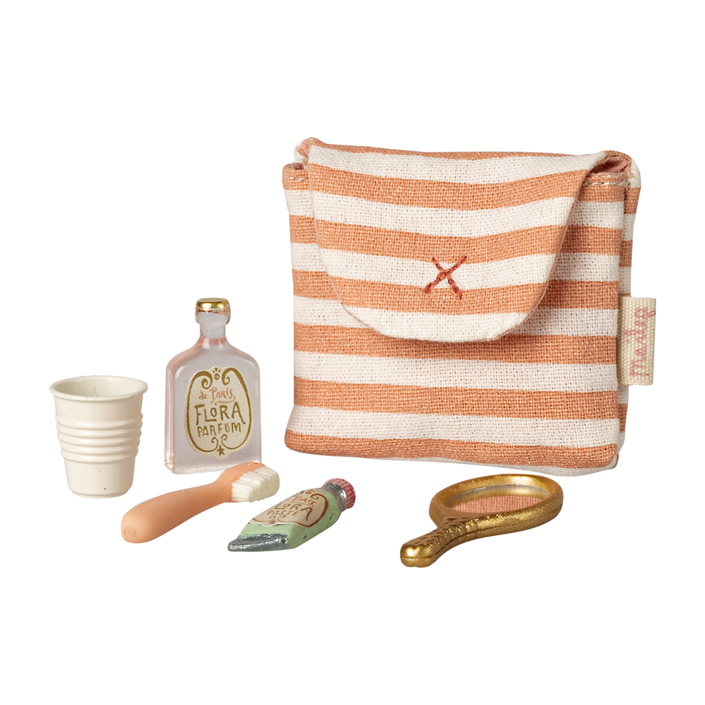 Coral Stripe Mouse Toothbrush Set