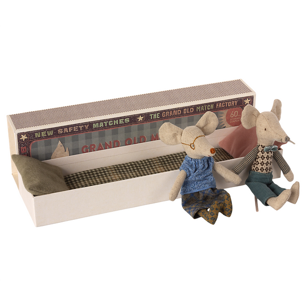 Grandma & Grandpa Mouse in Matchbox