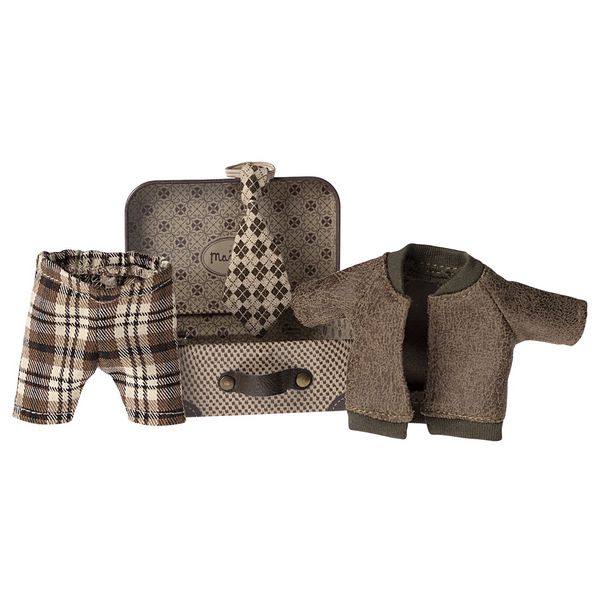 Grandpa Mouse Jacket & Tie in Suitcase