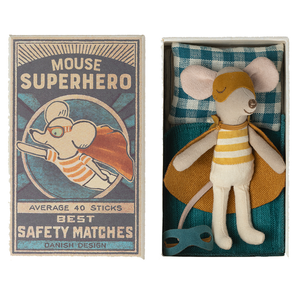 Superhero Little Brother Mouse in Matchbox