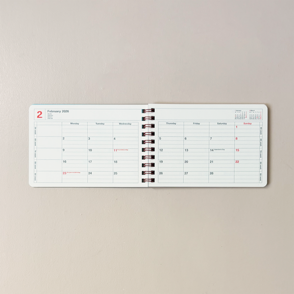 2026 Notebook Calendar Blue