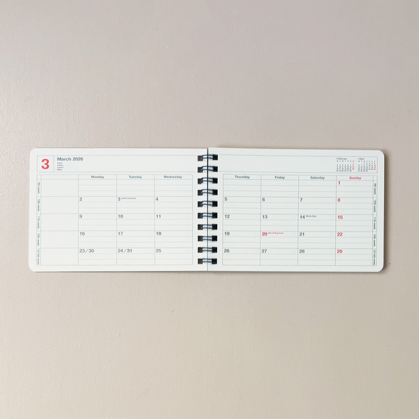 2026 Notebook Calendar Ivory