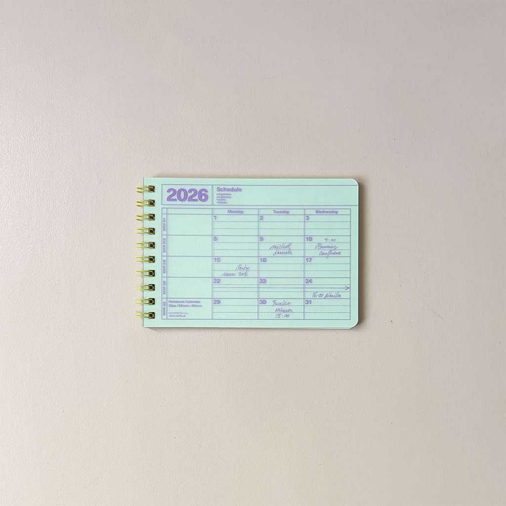 2026 Notebook Calendar Mint