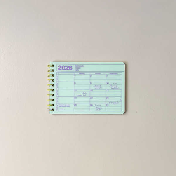 2026 Notebook Calendar Mint