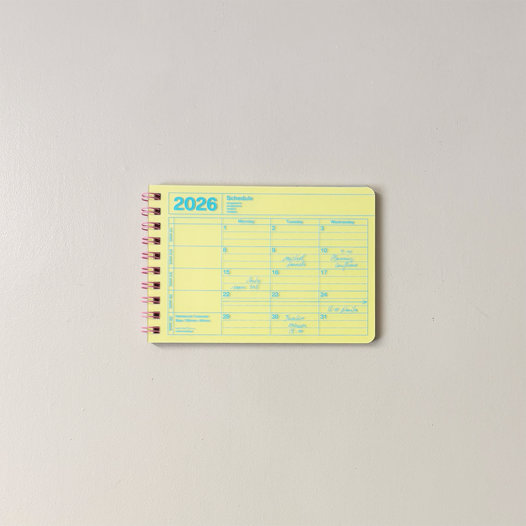 2026 Notebook Calendar Yellow