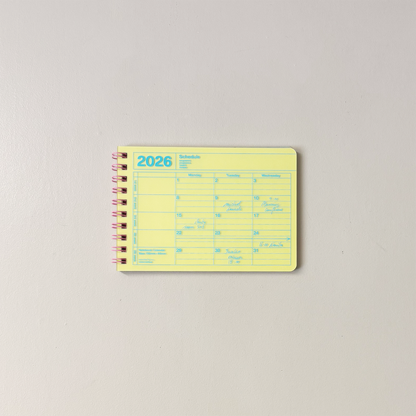 2026 Notebook Calendar Yellow
