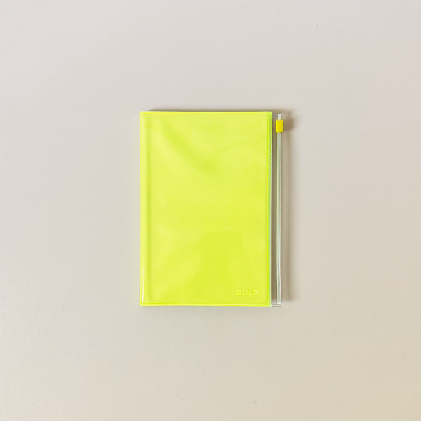 B6 Edit Grid Notebook with PVC Cover Neon Yellow