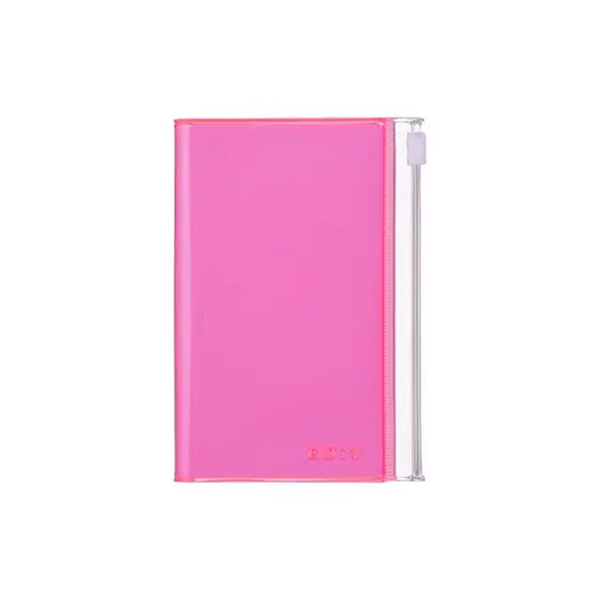 B7 Edit Grid Notebook with PVC Cover Neon Pink