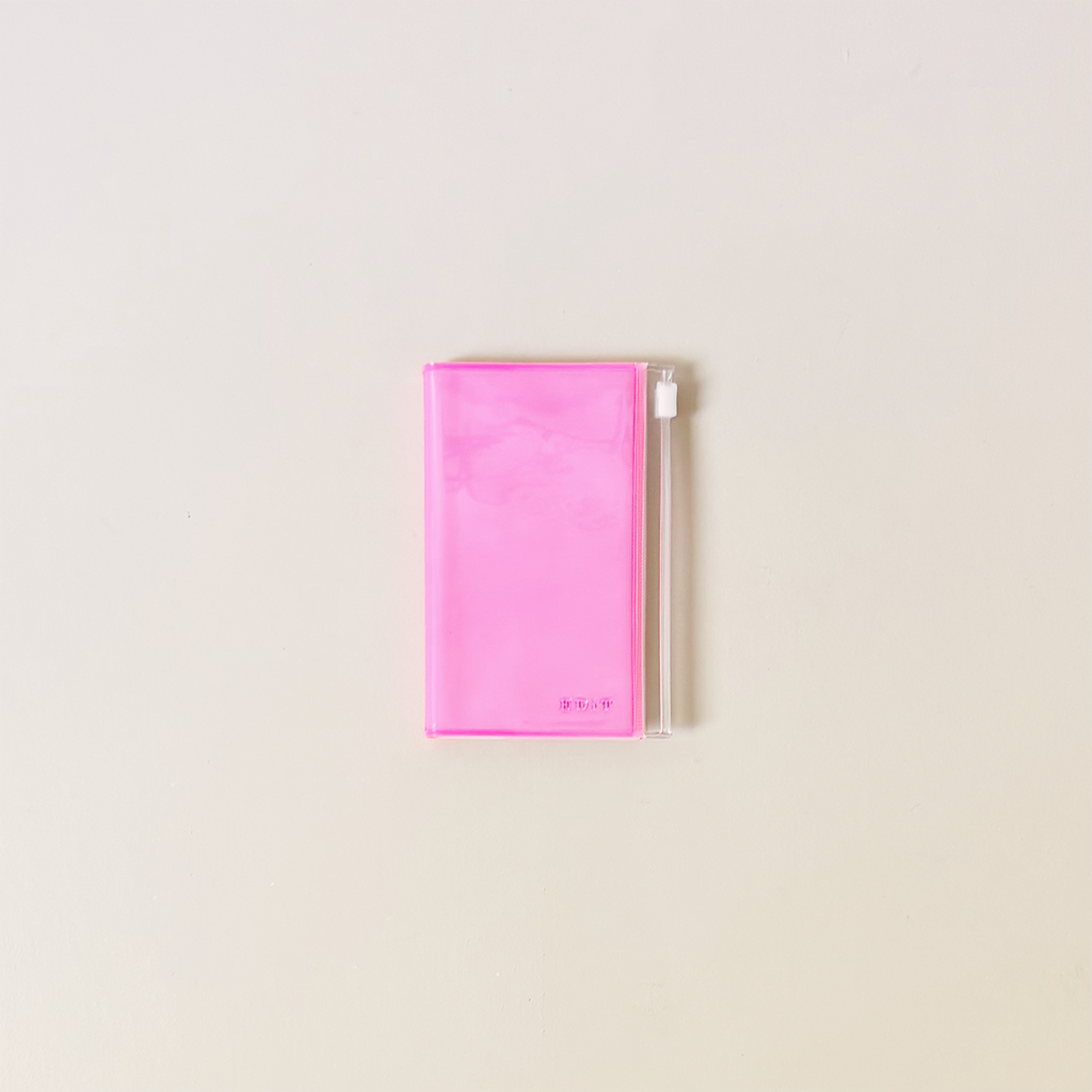 B7 Edit Grid Notebook with PVC Cover Neon Pink