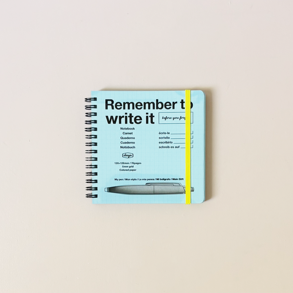 Square Grid Notebook with Pen Slot Blue