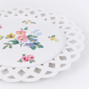Basketweave Floral Paper Plates Large