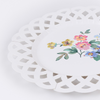 Basketweave Floral Paper Plates Small