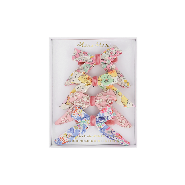 Floral Bow Hair Clips