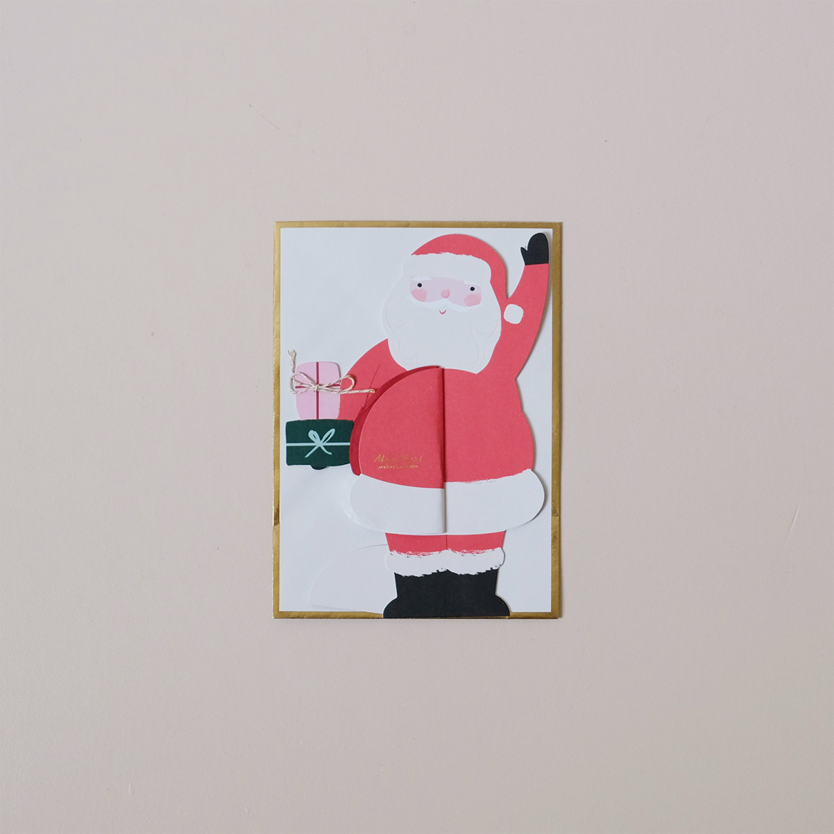Honeycomb Santa Note Card – Holliday