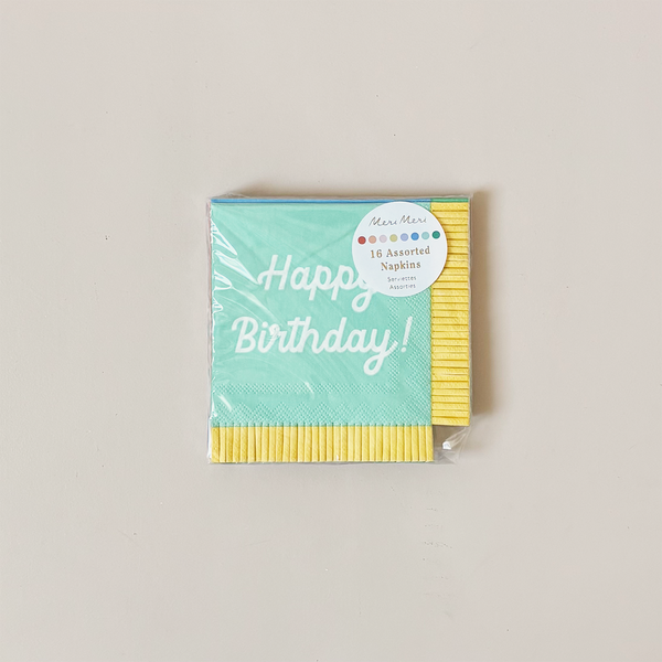 Multi Color Birthday Fringe Napkins Small