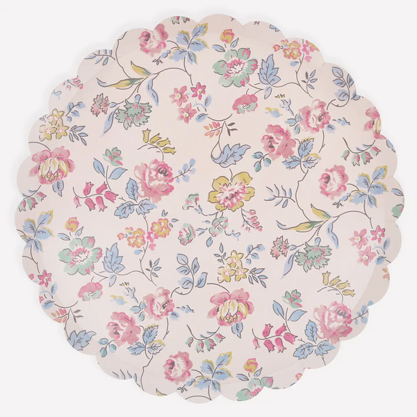 Pink Chintz Paper Plates Large