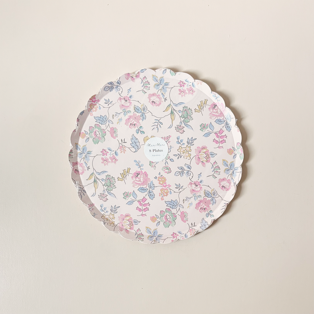 Pink Chintz Paper Plates Large