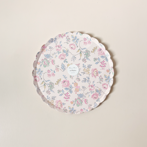 Pink Chintz Paper Plates Large