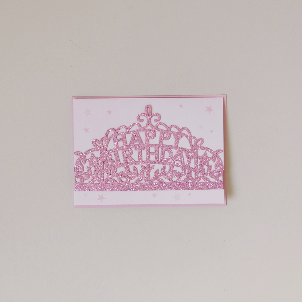 Pink Tiara Birthday Note Card