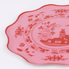 Pink Vintage Botanical Paper Plates Large