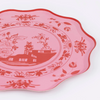 Pink Vintage Botanical Paper Plates Small