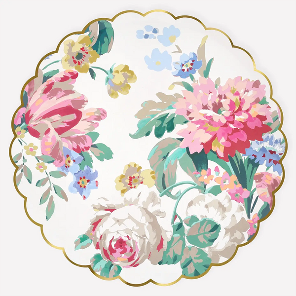 Rococo Floral Paper Plates Large