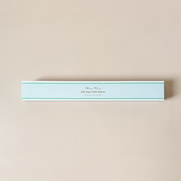 Scalloped Edge Paper Table Runner Blue Green