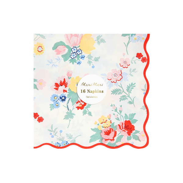 Vintage Floral Paper Napkins Large