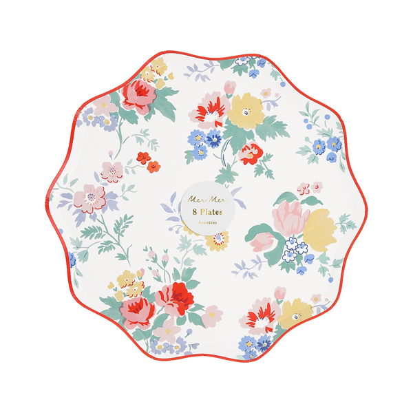 Vintage Floral Paper Plates Small