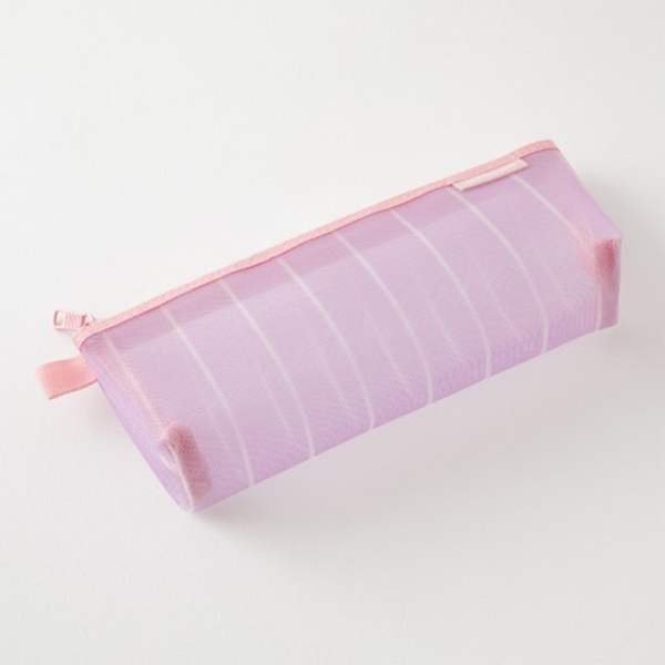 Mesh Pen Case Purple Stripe