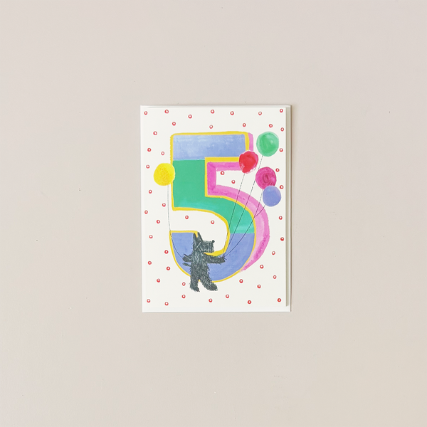 Scottie is Five Note Card