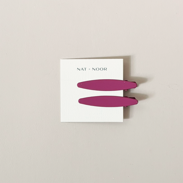 Celine Hair Clip Set, Plum
