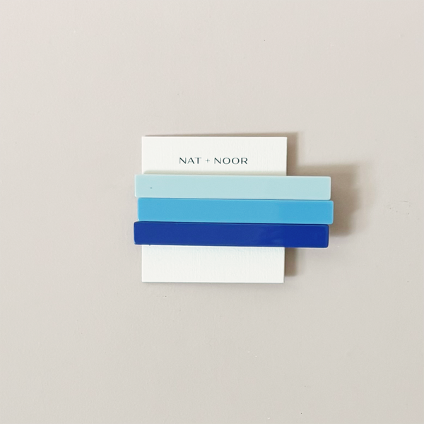 Evie Hair Clip Set, Blue Maize