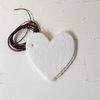 Handmade Paper Heart Gift Tag Set White