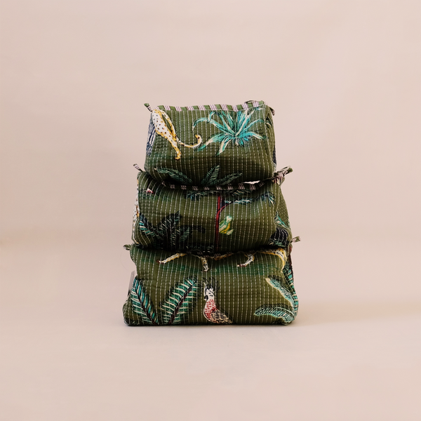Cosmetic Bag Set Green Jungle
