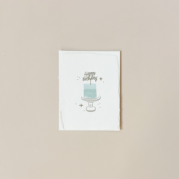 Happy Birthday Cake Topper Flat Note Card