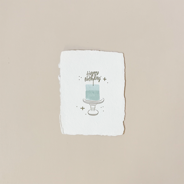 Happy Birthday Cake Topper Flat Note Card