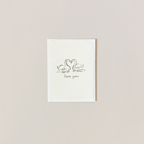 Swan Love Flat Note Card