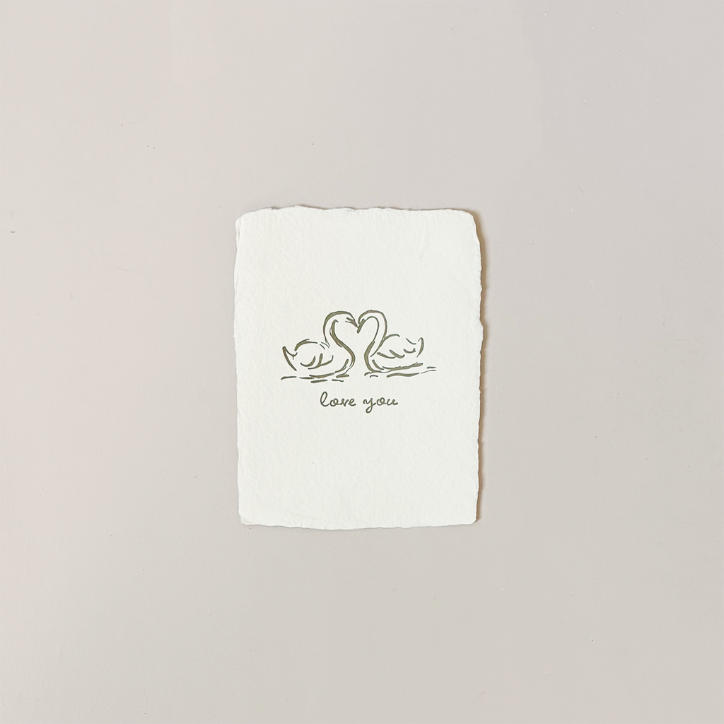 Swan Love Flat Note Card