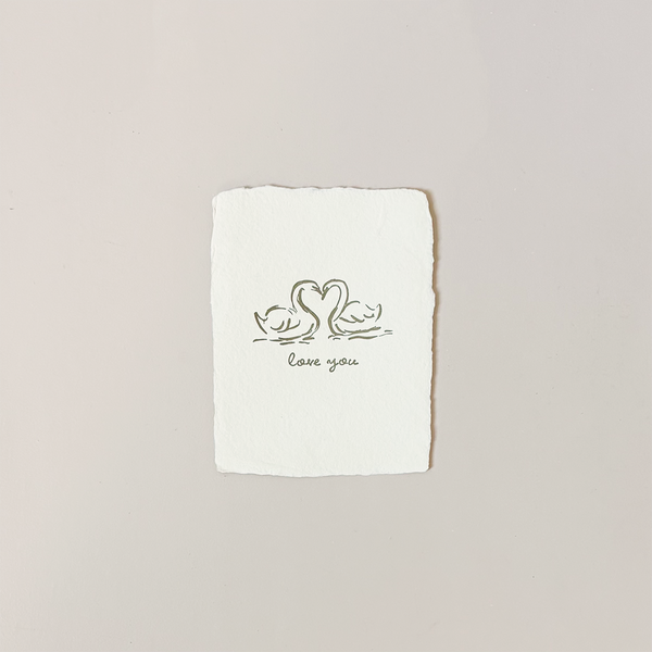 Swan Love Flat Note Card