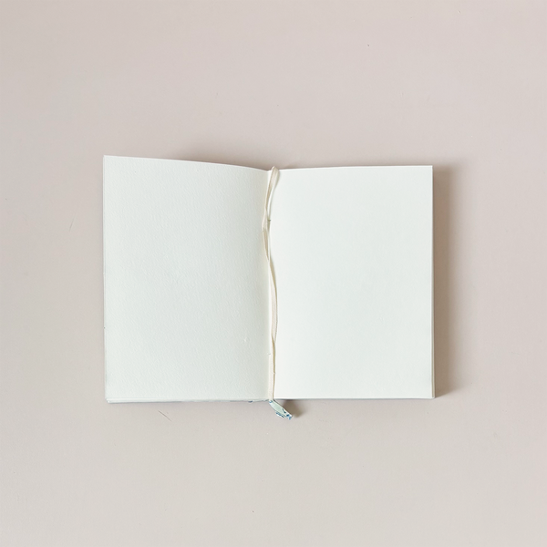 Block Print Blank Notebook Lotus Indigo