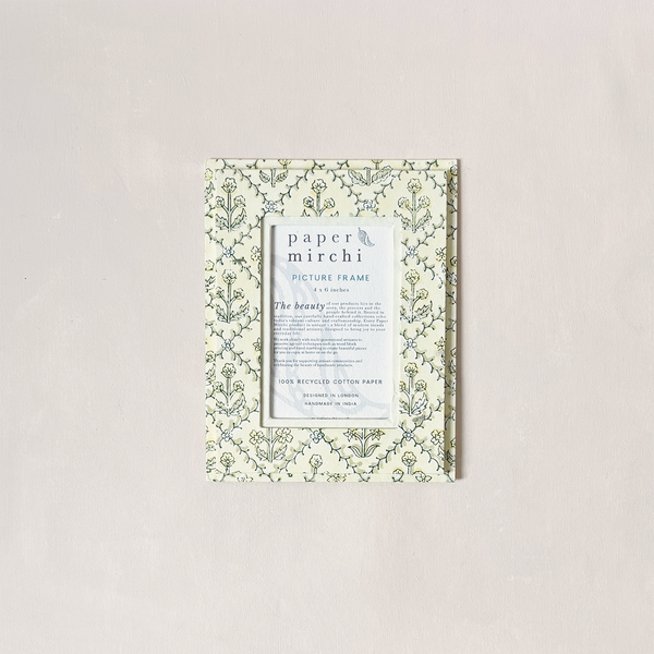 Block Print Picture Frame Floral Buttercream