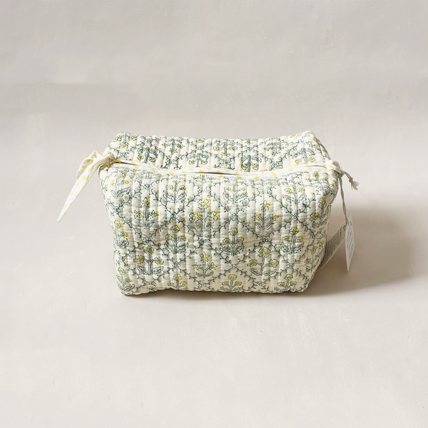 Cosmetic Bag Large Floral Buttercream