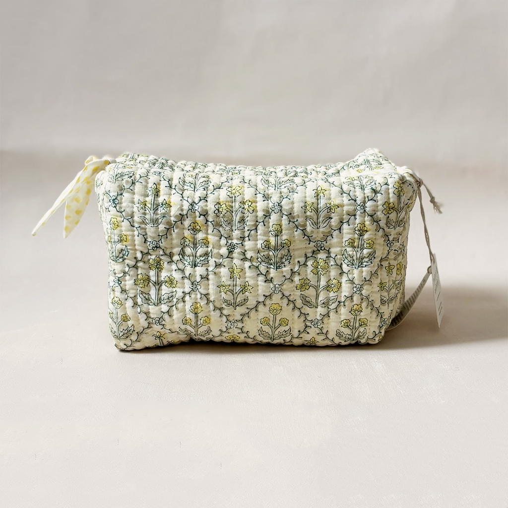 Cosmetic Bag Large Floral Buttercream