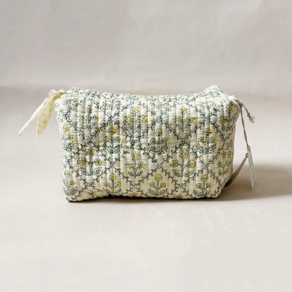 Cosmetic Bag Large Floral Buttercream