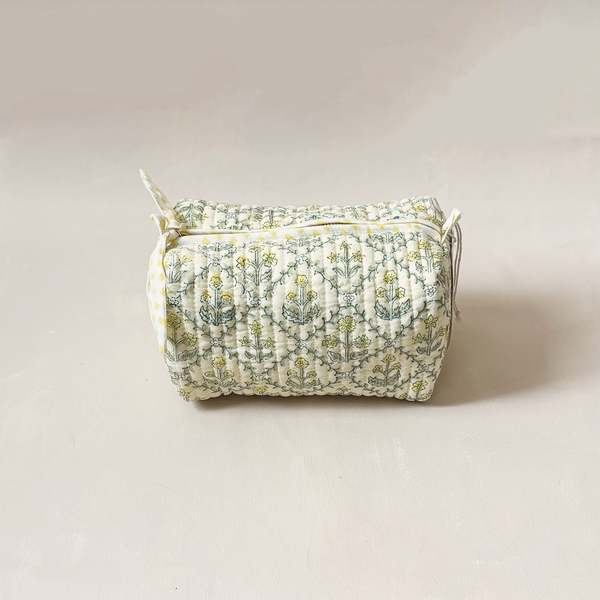 Cosmetic Bag Medium Floral Buttercream