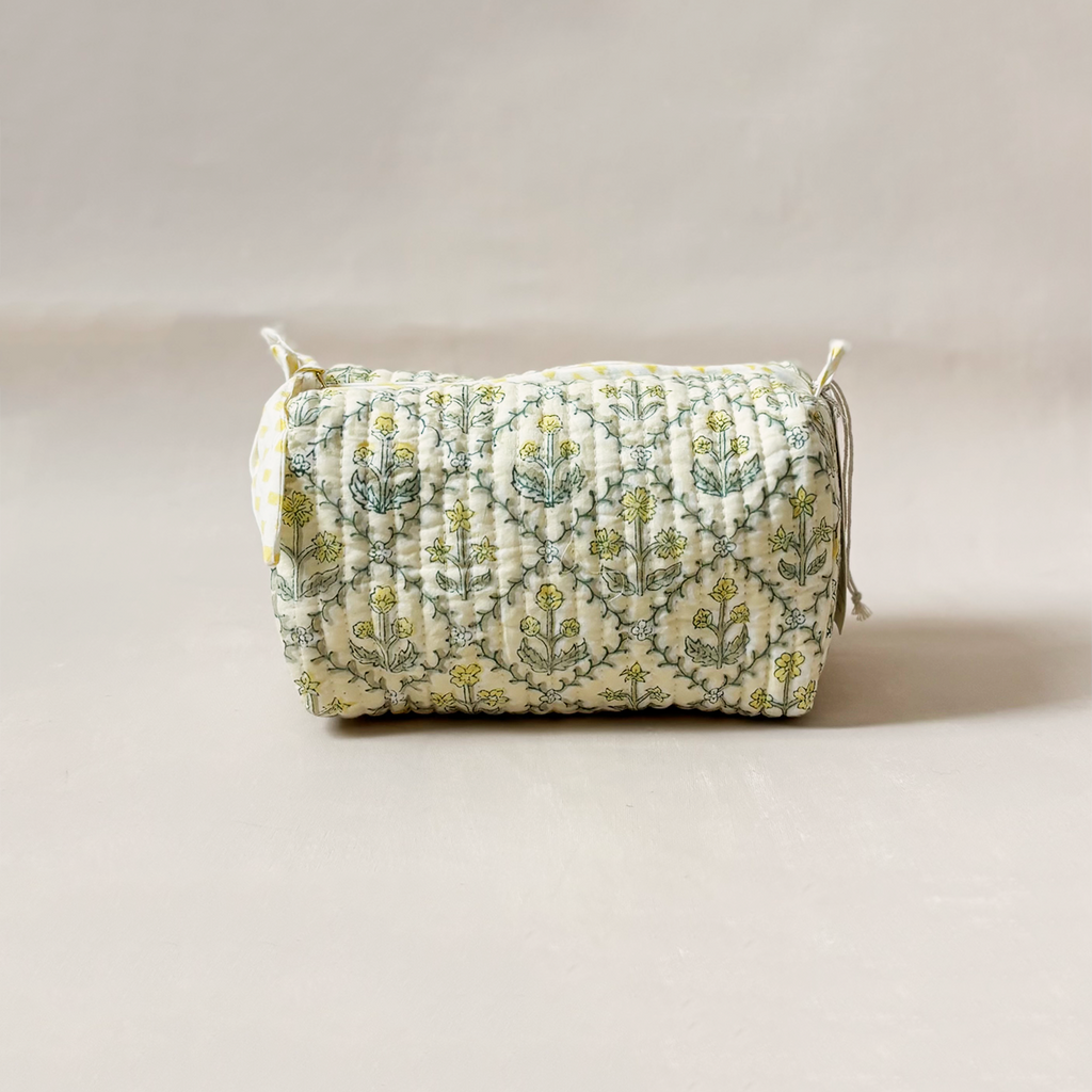 Cosmetic Bag Medium Floral Buttercream