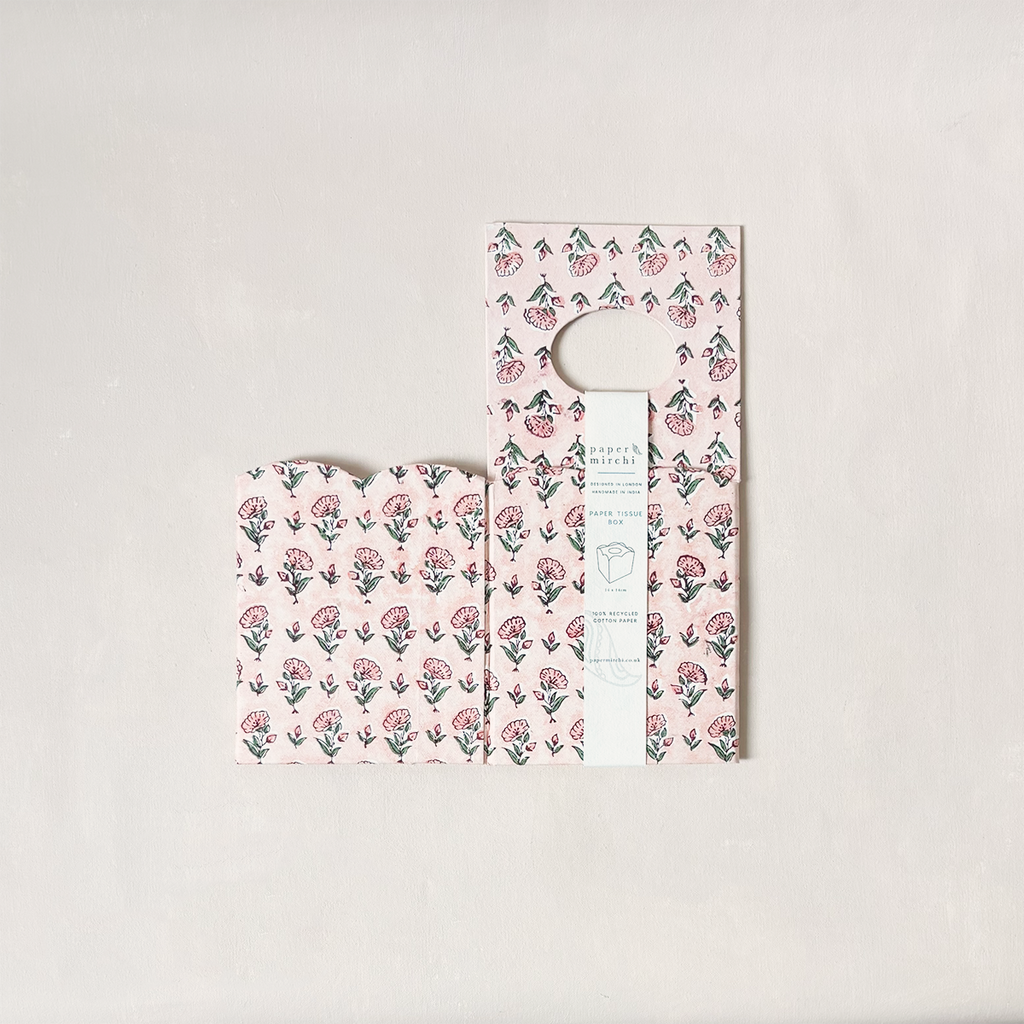 Ditsy Floral Block Print Tissue Box