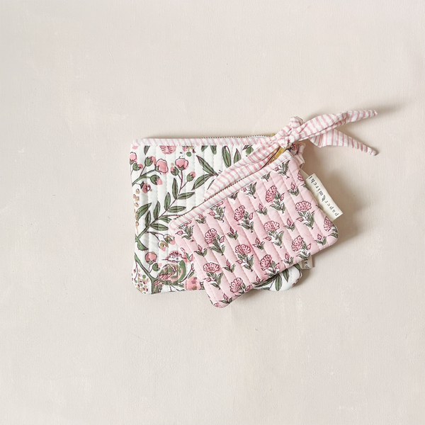 Zipper Pouch Set Floral Blush